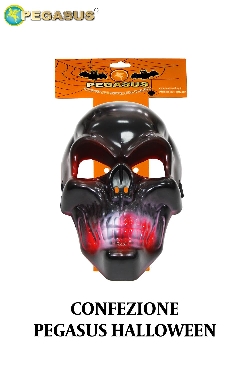 MASCHERA SCHELETRO NERA DI HALLOWEEN